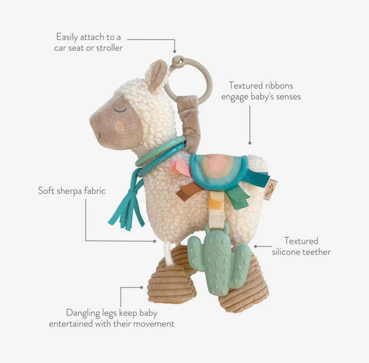 Itzy Friends Link & Love™ Activity Plush with Teether Toy Llama