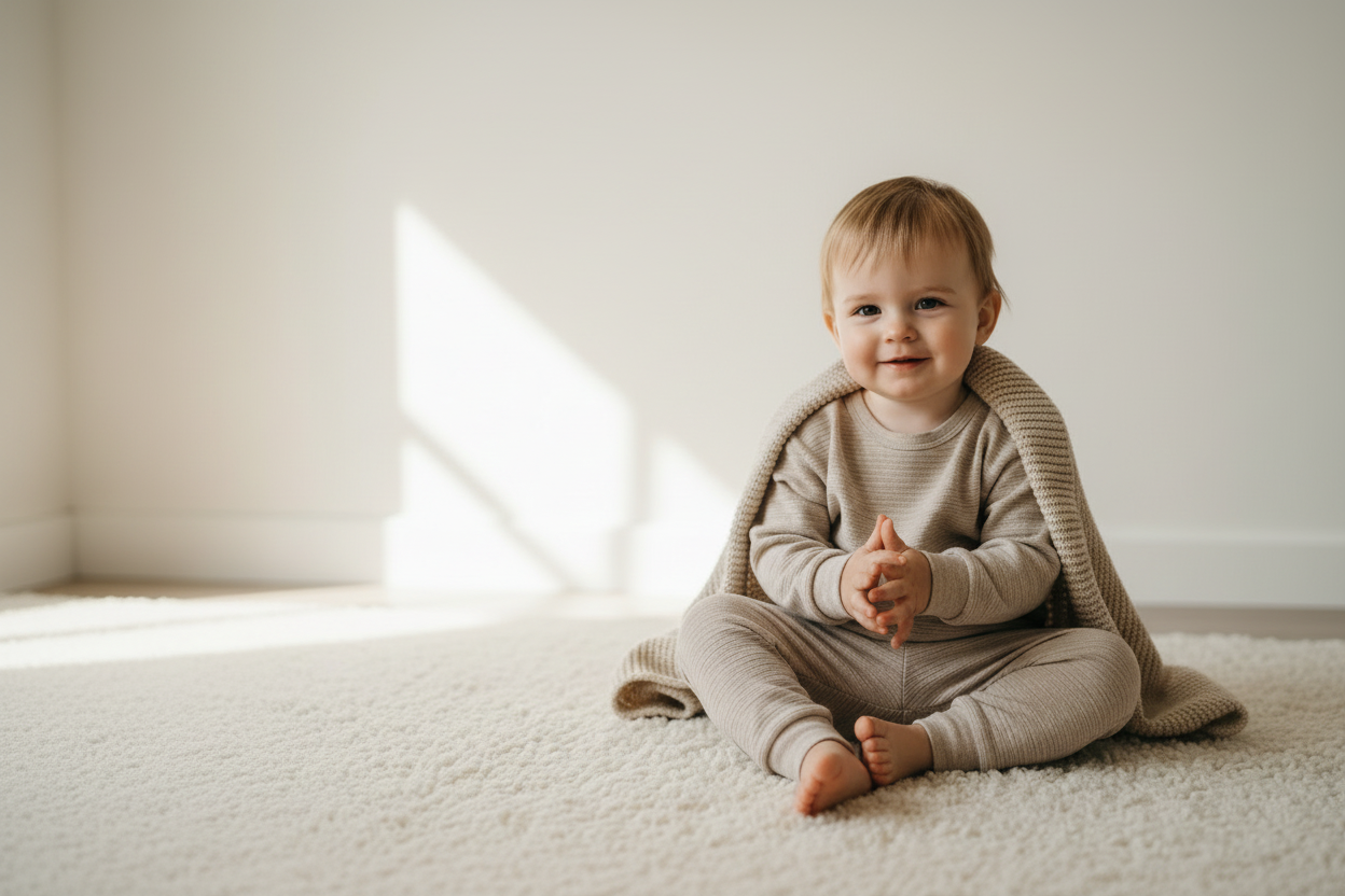 Toddler in Bamboo PJs - Right Aligned
